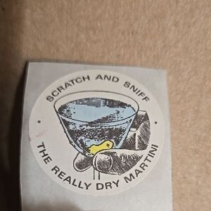 Scratch and Sniff Sticker The Really Dry Martini 1 Vintage Retro Y2k Collect